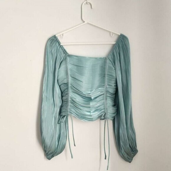 Princess Jasmine Blue Line & Dot Peyton Top XS B42 - Picture 2 of 12